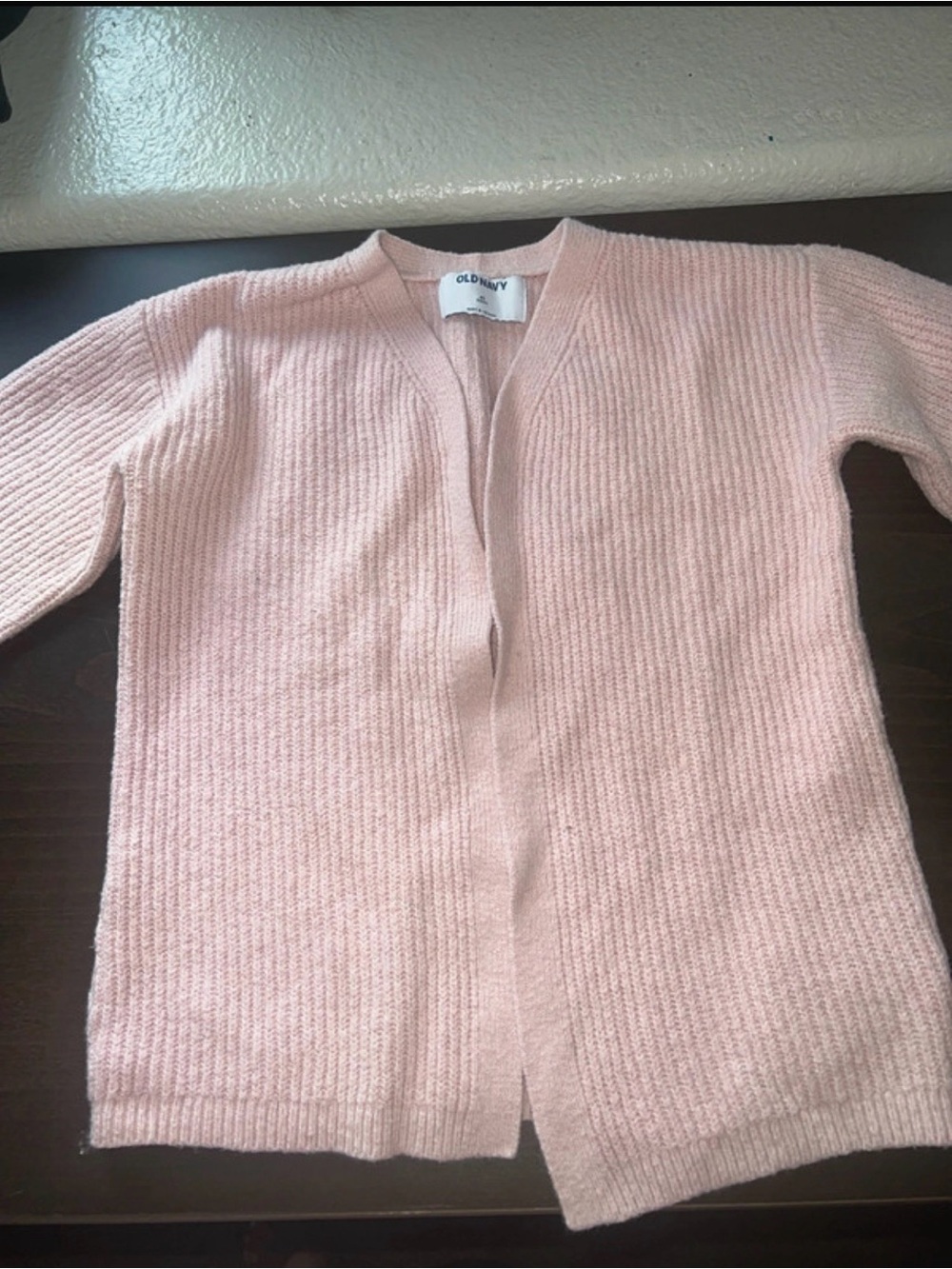 Toddler Light Pink Open Cardigan Sweater
